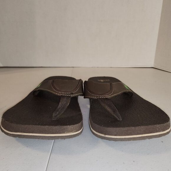 Sanuk Beer Cozy Men's Thong Flip Flop Sandals Sz 9 Brown - Picture 9 of 9